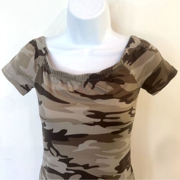 Off The Shoulders Camouflage Dress (S) - Picture 6 of 6
